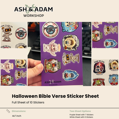 Halloween Bible Verse Sticker Sheet