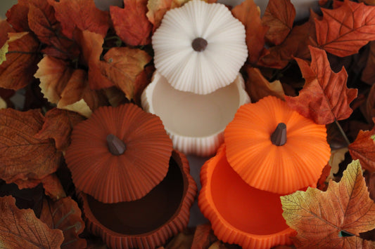 3D Printed Pumpkin Bowl with Removable Lid