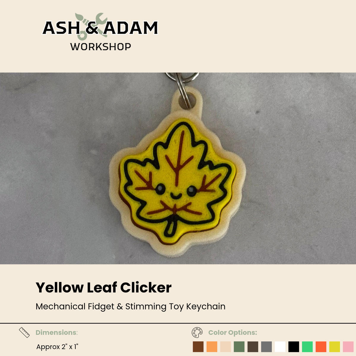 Yellow Leaf Clicker – Mechanical Fidget & Stimming Toy